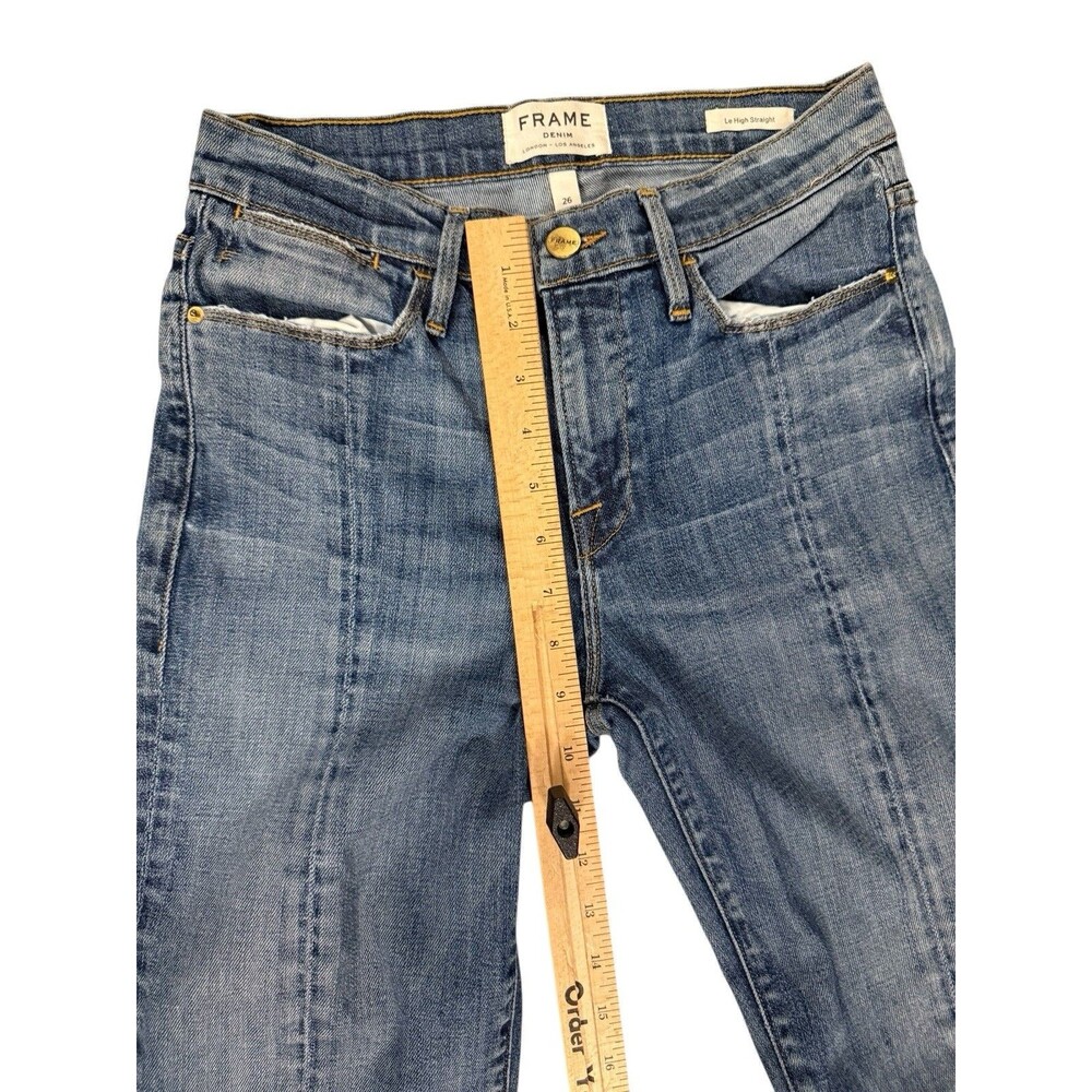 FRAME Le Nouveau Split-Hem Straight Jeans‎ Raw Hem Distressed 26 - Picture 6 of 8
